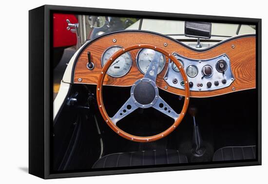 Dashboard of the Vintage Car-swisshippo-Framed Premier Image Canvas