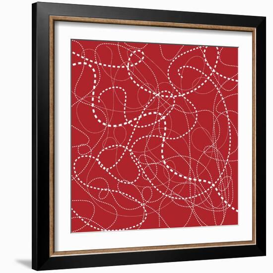 Dashes Red-Erin Clark-Framed Giclee Print