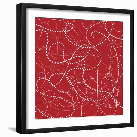 Dashes Red-Erin Clark-Framed Giclee Print