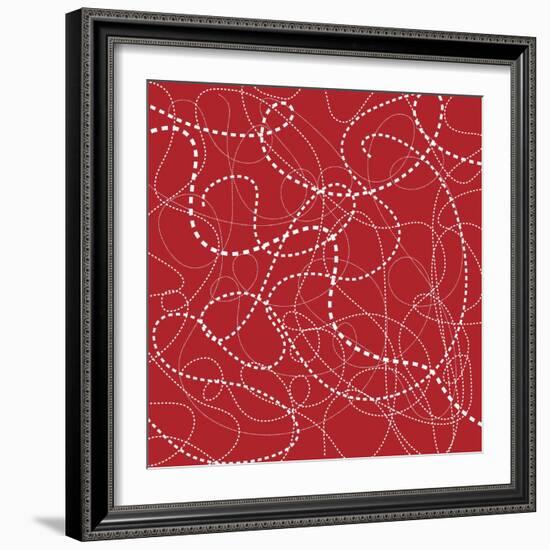 Dashes Red-Erin Clark-Framed Giclee Print