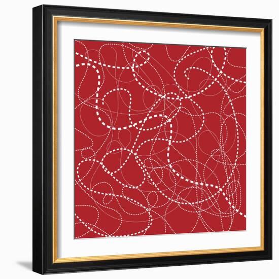 Dashes Red-Erin Clark-Framed Giclee Print