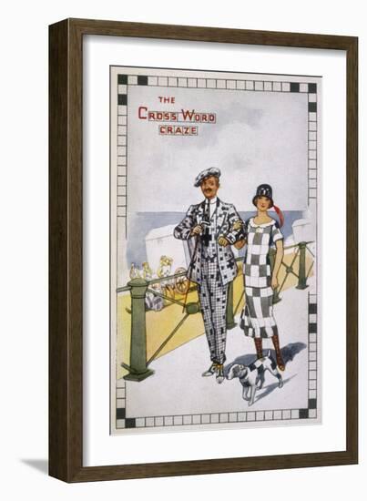 Dashing Couple Display the Growing Crossword Craze-null-Framed Art Print