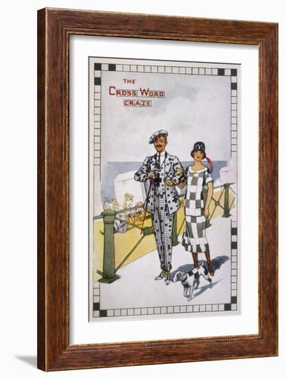 Dashing Couple Display the Growing Crossword Craze-null-Framed Art Print