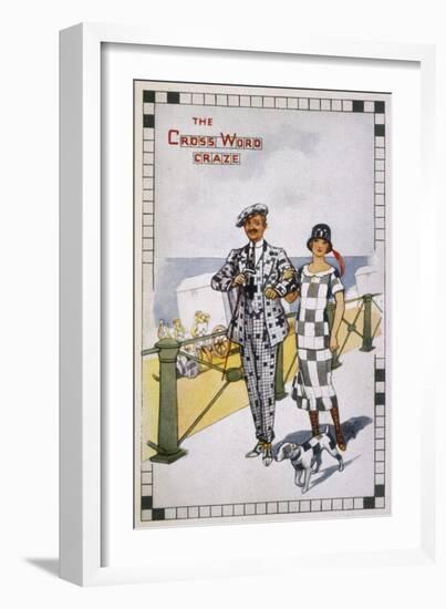 Dashing Couple Display the Growing Crossword Craze-null-Framed Art Print