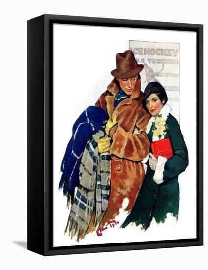 "Date at Hockey Game,"March 12, 1932-Ellen Pyle-Framed Premier Image Canvas