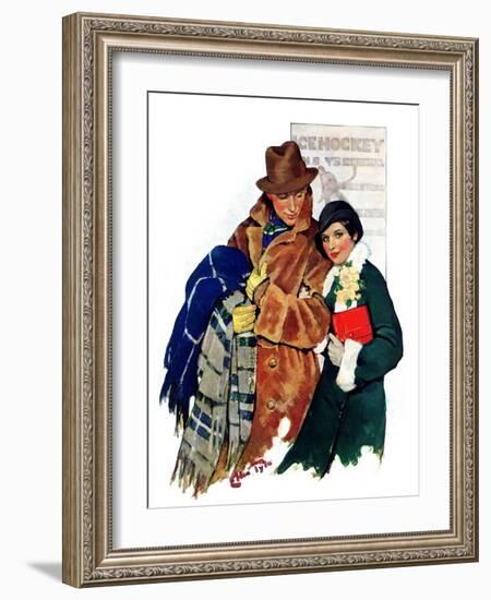 "Date at Hockey Game,"March 12, 1932-Ellen Pyle-Framed Giclee Print