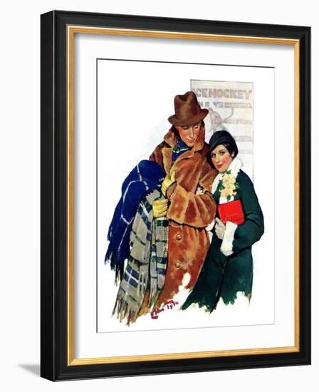 "Date at Hockey Game,"March 12, 1932-Ellen Pyle-Framed Giclee Print