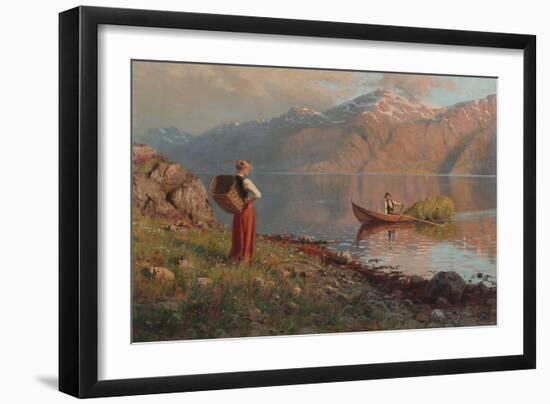 Date by the Fjord-Hans Andreas Dahl-Framed Giclee Print