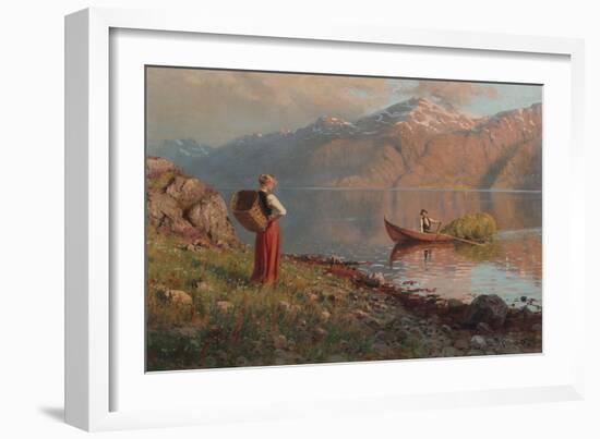 Date by the Fjord-Hans Andreas Dahl-Framed Giclee Print