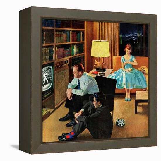 "Date with the Television", April 21, 1956-John Falter-Framed Premier Image Canvas