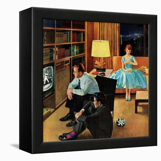 "Date with the Television", April 21, 1956-John Falter-Framed Premier Image Canvas