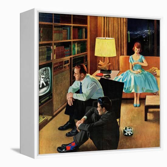 "Date with the Television", April 21, 1956-John Falter-Framed Premier Image Canvas