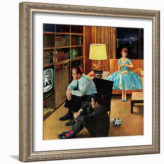 "Date with the Television", April 21, 1956-John Falter-Framed Giclee Print