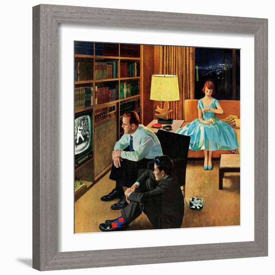 "Date with the Television", April 21, 1956-John Falter-Framed Giclee Print