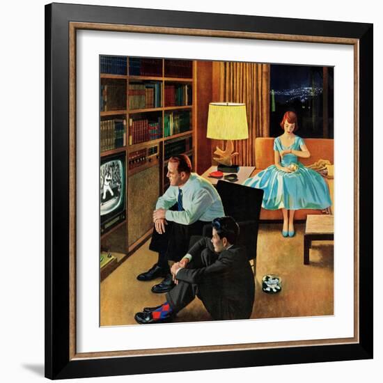 "Date with the Television", April 21, 1956-John Falter-Framed Giclee Print