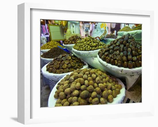 Dates, Walnuts and Figs For Sale in the Souk of the Old Medina of Fez, Morocco, North Africa-Michael Runkel-Framed Photographic Print