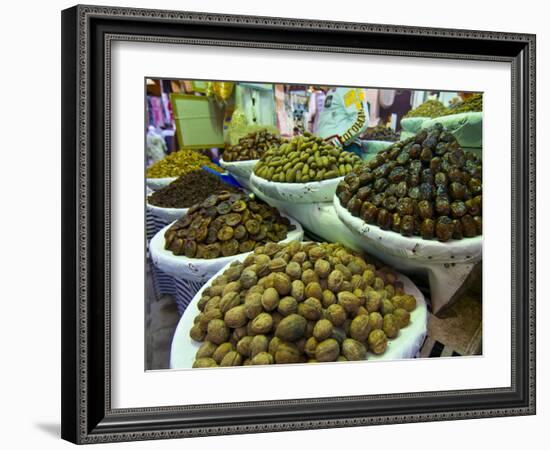 Dates, Walnuts and Figs For Sale in the Souk of the Old Medina of Fez, Morocco, North Africa-Michael Runkel-Framed Photographic Print