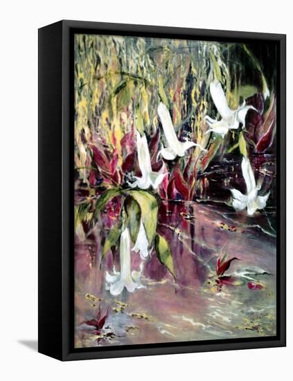 Daturas in Monet'sGarden-Mary Smith-Framed Premier Image Canvas