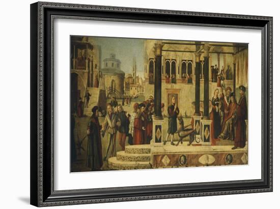 Daughter of Emperor Gordian Is Exorcised by St. Tryphon, 1507-Vittore Carpaccio-Framed Giclee Print