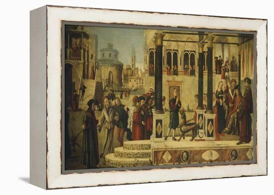 Daughter of Emperor Gordian Is Exorcised by St. Tryphon, 1507-Vittore Carpaccio-Framed Premier Image Canvas