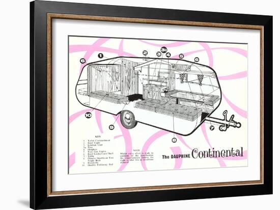 Dauphine Continential Travel Trailer-null-Framed Art Print