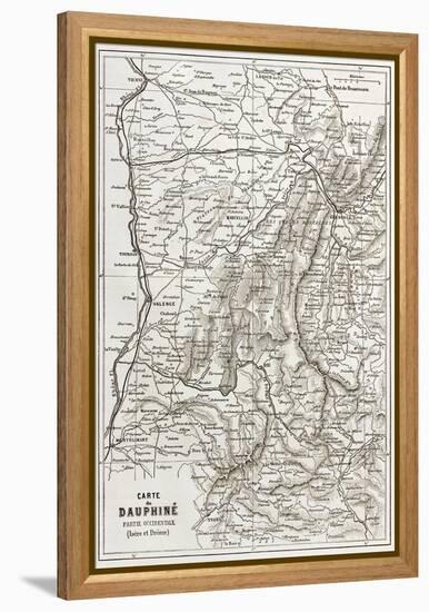 Dauphine Old Map, France-marzolino-Framed Stretched Canvas