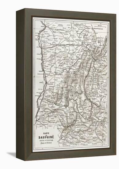 Dauphine Old Map, France-marzolino-Framed Stretched Canvas