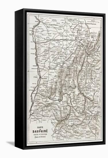 Dauphine Old Map, France-marzolino-Framed Stretched Canvas