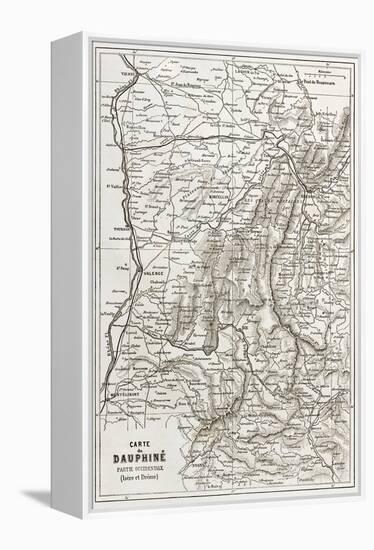 Dauphine Old Map, France-marzolino-Framed Stretched Canvas