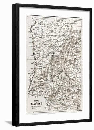 Dauphine Old Map, France-marzolino-Framed Art Print