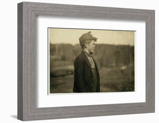 Dave, a young "pusher", moving trams and coal, at Bessie Mine, Alabama , 1910-Lewis Wickes Hine-Framed Photographic Print