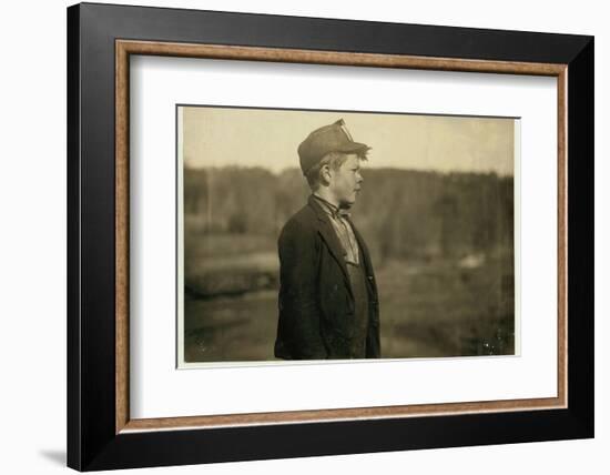 Dave, a young "pusher", moving trams and coal, at Bessie Mine, Alabama , 1910-Lewis Wickes Hine-Framed Photographic Print