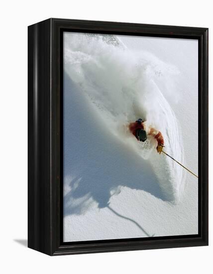 Dave Richards Skiing in Deep Powder Snow-Lee Cohen-Framed Premier Image Canvas