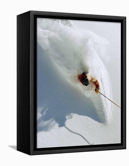 Dave Richards Skiing in Deep Powder Snow-Lee Cohen-Framed Premier Image Canvas