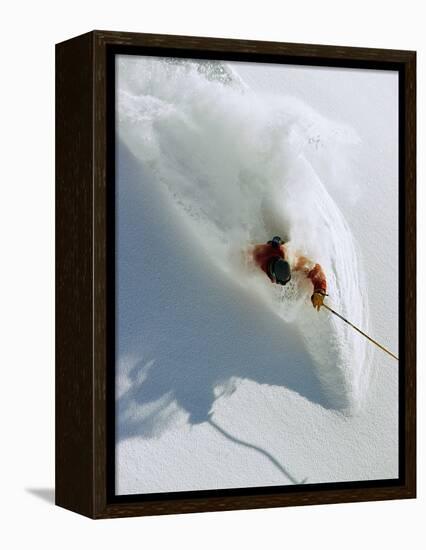 Dave Richards Skiing in Deep Powder Snow-Lee Cohen-Framed Premier Image Canvas