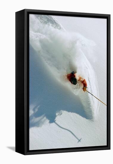 Dave Richards Skiing in Deep Powder Snow-Lee Cohen-Framed Premier Image Canvas