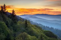 Great Smoky Mountains National Park Scenic Sunrise Landscape at Oconaluftee-daveallenphoto-Mounted Photographic Print