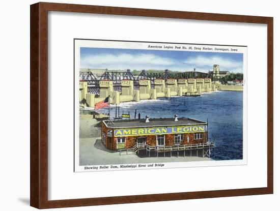 Davenport, Iowa, View of the American Legion Post No. 26, Snug Harbor-Lantern Press-Framed Art Print