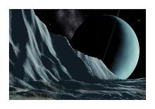 Pluto And Charon - Noir-David A Hardy-Framed Giclee Print