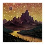 Ice Cliffs Of Miranda - Noir-David A Hardy-Giclee Print