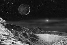 Pluto And Charon - Noir-David A Hardy-Framed Giclee Print