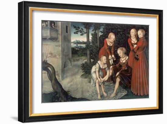 David and Bathseba-Lucas Cranach the Elder-Framed Giclee Print