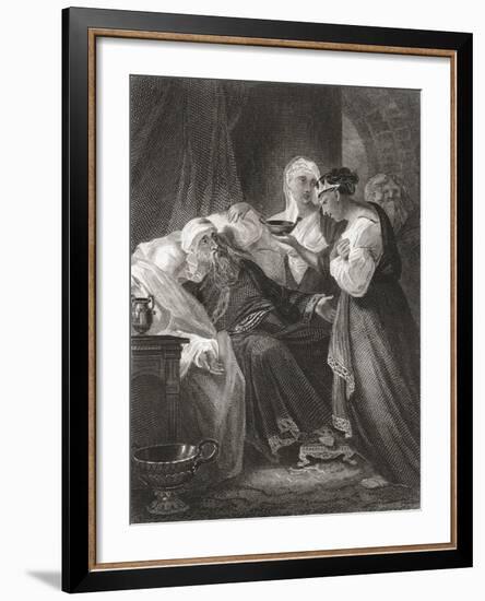 David and Bathsheba, from a 19th Century Print-null-Framed Giclee Print