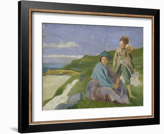 David and Dorelia in Normandy, 1908-Augustus Edwin John-Framed Giclee Print