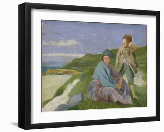 David and Dorelia in Normandy, 1908-Augustus Edwin John-Framed Giclee Print