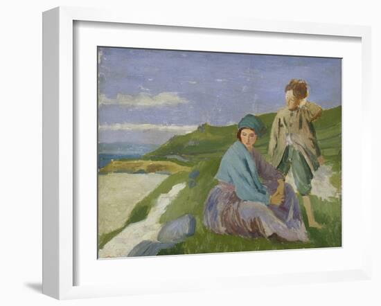 David and Dorelia in Normandy, 1908-Augustus Edwin John-Framed Giclee Print