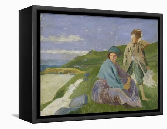 David and Dorelia in Normandy, 1908-Augustus Edwin John-Framed Premier Image Canvas