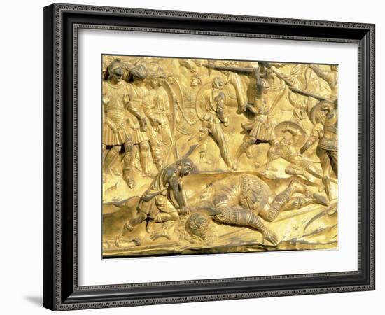 David and Goliath, Detail from the Original Panel from the East Doors of the Baptistery, 1425-52-Lorenzo Ghiberti-Framed Giclee Print