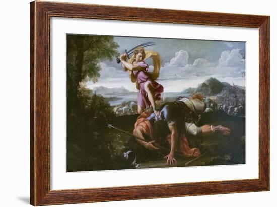 David and Goliath, Late 1650s-Guillaume Courtois-Framed Giclee Print