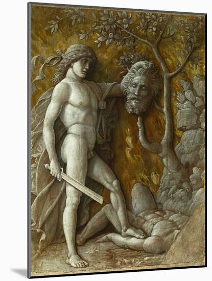 David and Goliath. Monochrome workshop painting Imitation of a relief (around 1490)-Andrea Mantegna-Mounted Giclee Print